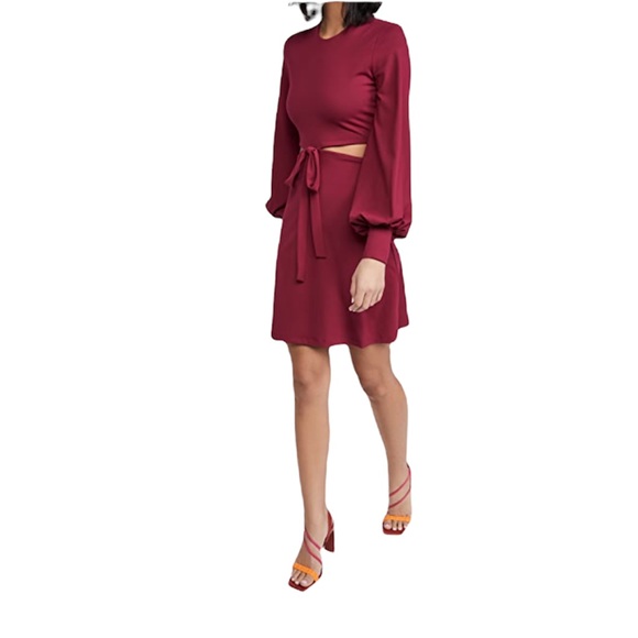 NWOT Susana Monaco Cutout Waist Bow Dress In Wild Berry - Picture 5 of 9